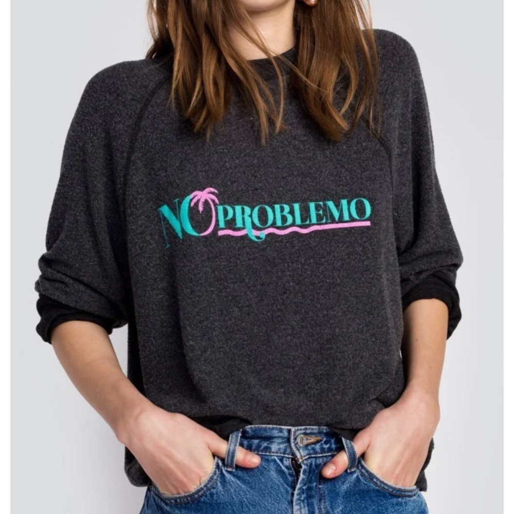 Wildfox Sz Large No Problemo Sommers Sweater Sweatshirt - Picture 3 of 9